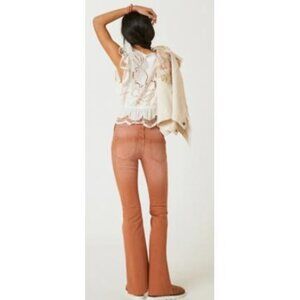 Anthropologie Pilcro The Low-Rise Icon Flare Jeans Burnt Bronze Size 25